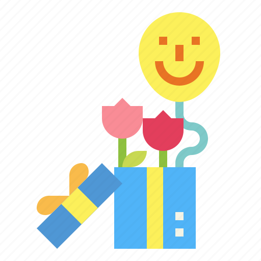 Ballon, flower, gift, present, smile icon - Download on Iconfinder