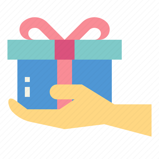 Box, gift, hand, present, ribbon icon - Download on Iconfinder