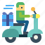 delivery, gift, motorcycle 