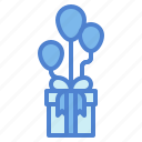 ballon, box, gift, present
