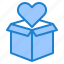 heart, box, birthday, package, aniversary, celebration 