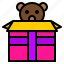 gift, bear, birthday, package, aniversary, celebration 