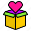 heart, box, birthday, package, aniversary, celebration 