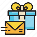 box, mail, send, envelope, happy, gift icon