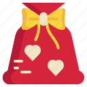 bag, give, heart, happy, gift icon