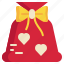bag, give, heart, happy, gift icon 