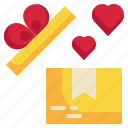box, heart, open, love, happy, gift icon