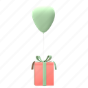 gift box and balloon, gift-box, confetti balloons, present, shopping gift box, surprise, ribbon, celebration, festival gifts 