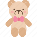 doll, bear, gift, plush, childhood