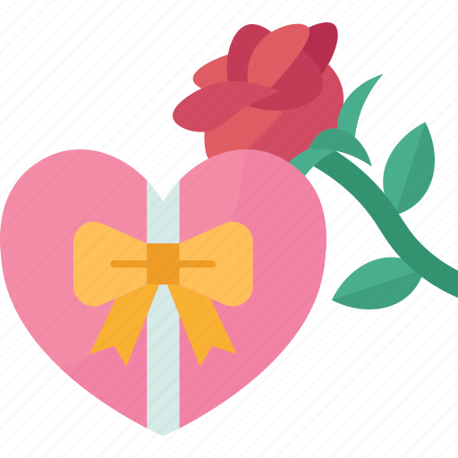 Gift, valentine, box, flower, romantic icon - Download on Iconfinder