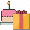 birthday, cake, gift, happy, celebration