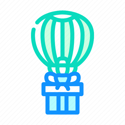 Air, balloon, flying, gift, package, surprise icon - Download on Iconfinder