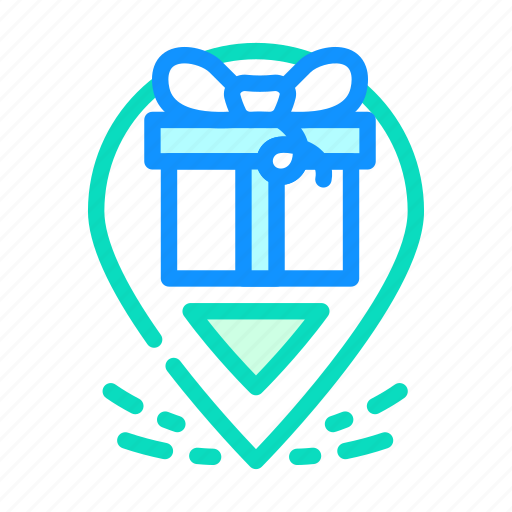 Gps, location, gift, delivery, package, surprise icon - Download on Iconfinder