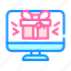 online, gift, computer, screen, package, surprise 