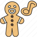 gingerbread, man, singing, tradition, holiday