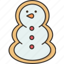 snowman, cookies, dessert, christmas, winter