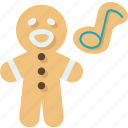 gingerbread, man, singing, tradition, holiday