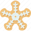 snowflake, cookies, gingerbread, homemade, winter
