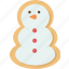snowman, cookies, dessert, christmas, winter 