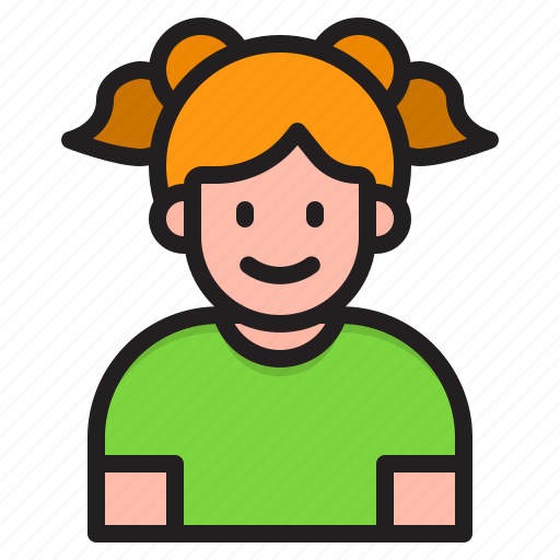 Girl, kid, child, children, woman, avatar icon - Download on Iconfinder