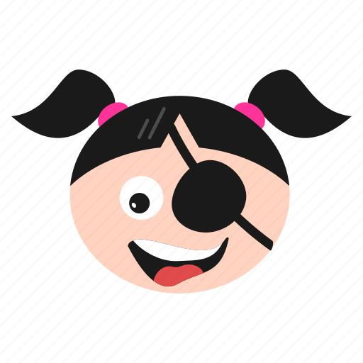 Emoji, eye, girl, laughing, patch, pirate, women icon - Download on Iconfinder