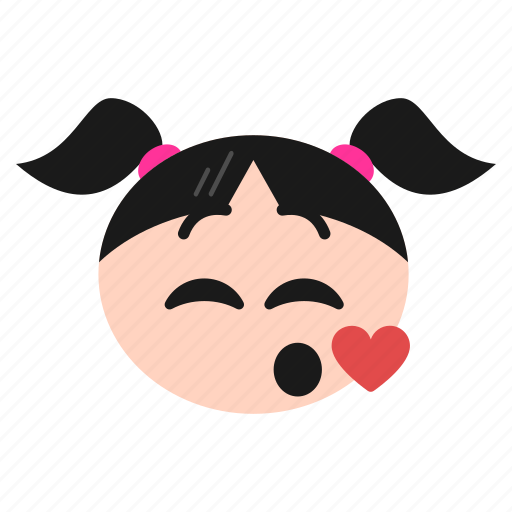 Emoji, emoticon, girl, kissing, romantic, smile, women icon - Download on Iconfinder
