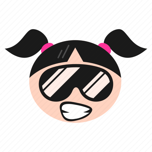 Cool, emoji, face, girl, happy, sunglasses, women icon - Download on Iconfinder