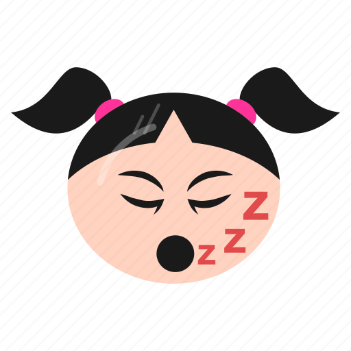 Emoji, emoticon, girl, mouth, open, sleeping, women icon - Download on Iconfinder