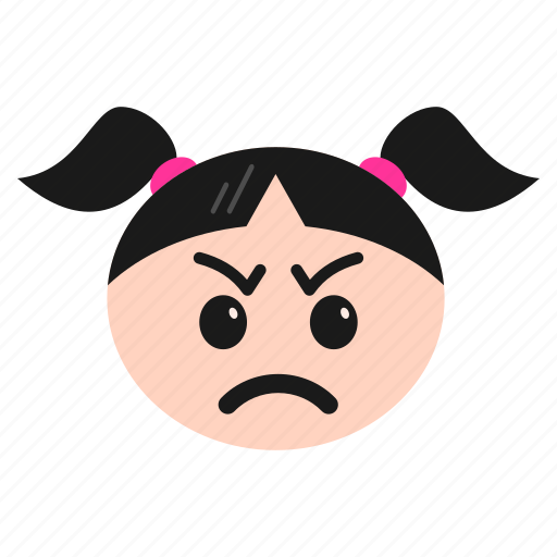 Annoyed, emoji, emoticon, face, girl, pouting, women icon - Download on Iconfinder