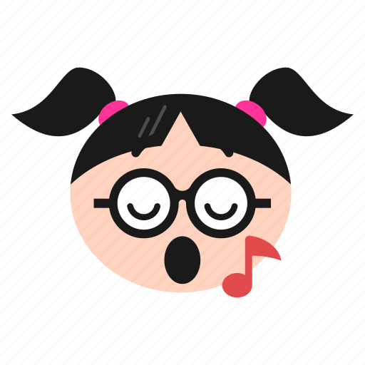 Emoji, emoticon, girl, music, note, singing, women icon - Download on Iconfinder