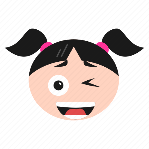 Emoji, emoticon, face, girl, smirking, winking, women icon - Download on Iconfinder