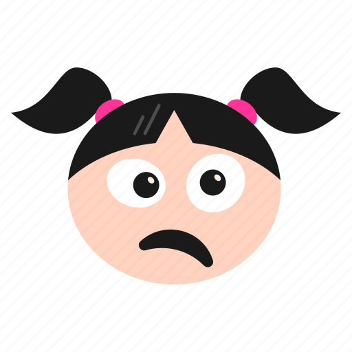 Depressed, emoji, girl, sad, smile, unhappy, women icon - Download on Iconfinder