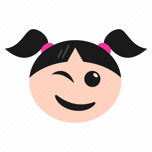 Emoji, girl, happiness, smiley, smirking, winking, women icon - Download on Iconfinder