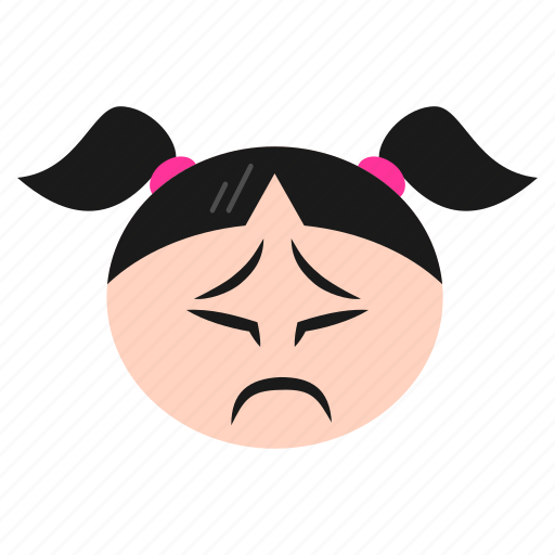Angry, annoyed, emoji, emoticon, girl, sad, women icon - Download on Iconfinder