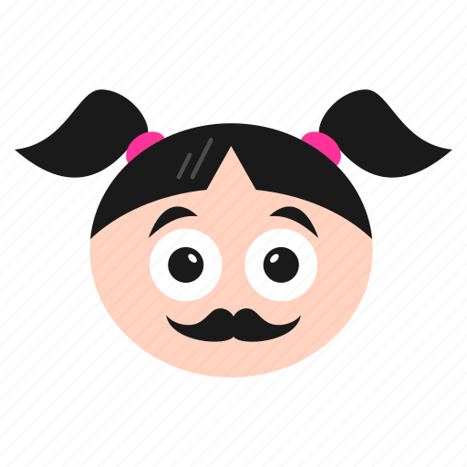 Character, emoji, emoticon, girl, hipster, mustache, women icon - Download on Iconfinder