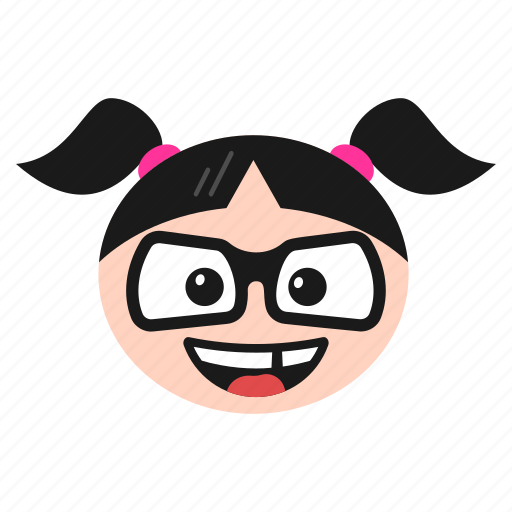 Face, girl, grin, laughing, nerd, women icon - Download on Iconfinder