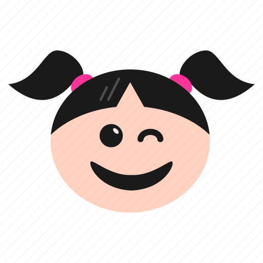 Emoji, emoticon, girl, happiness, smirking, winking, women icon - Download on Iconfinder