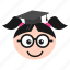 academiccap, degree, emoji, girl, graduation, student, women 