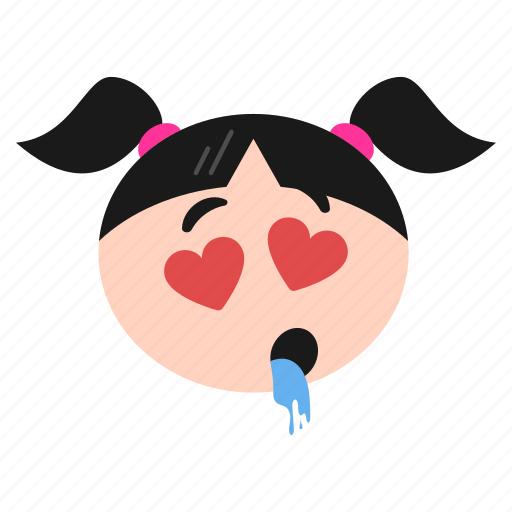 Adorable, drooling, emoji, emoticon, face, girl, women icon - Download on Iconfinder