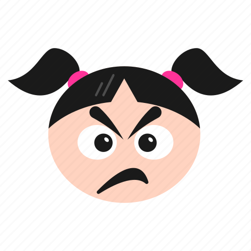 Angry, annoyed, emoji, emoticon, girl, sad, women icon - Download on Iconfinder