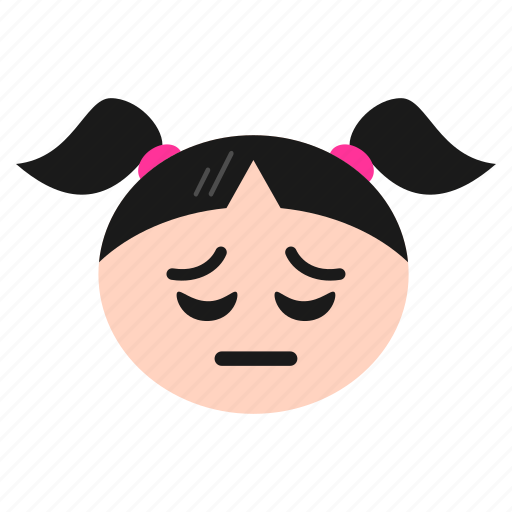 Depressed, emoji, emoticon, face, girl, sad, women icon - Download on Iconfinder