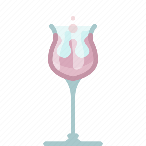 Bar, drink, glass, pink, rose, wine icon - Download on Iconfinder