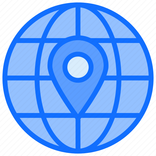 World, globe, global, location pin, planet, worldwide, international icon - Download on Iconfinder