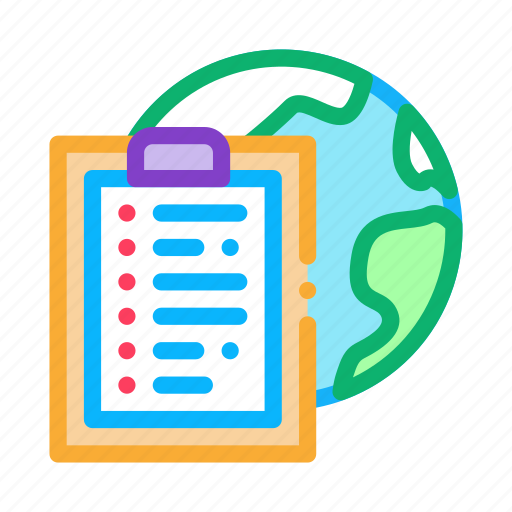 Clipboard, earth, global, list, paper, sphere, task icon - Download on Iconfinder