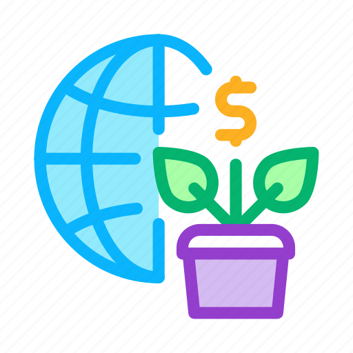 Finance, financial, global, growth, plant, sphere, strategy icon - Download on Iconfinder