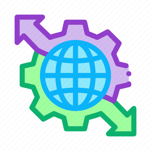 Arrows, business, gear, global, mechanical, sphere, strategy icon - Download on Iconfinder