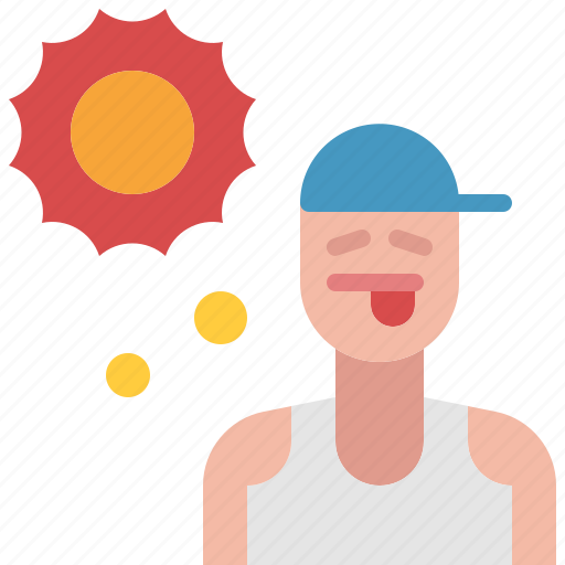 Hot, summer, weather, man, sun, heat, wave icon - Download on Iconfinder