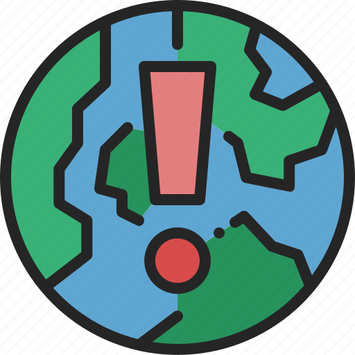 Warning, alert, earth, crisis, global, warming, exclamation icon - Download on Iconfinder