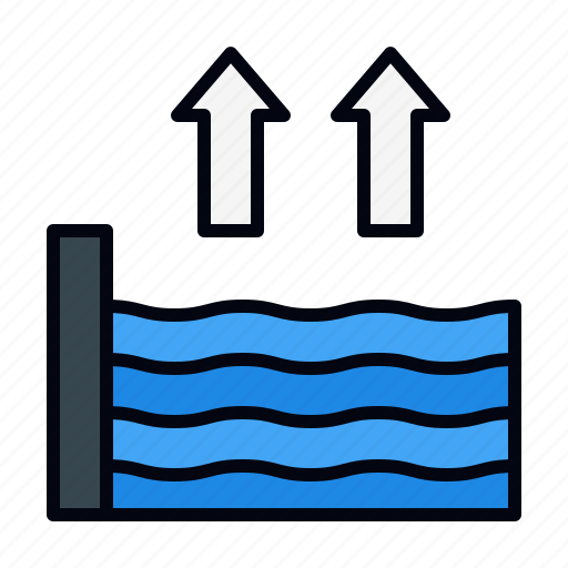 Sea level rise, climate change, global warming, water level, ecology and environment, rising, warming icon - Download on Iconfinder