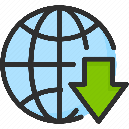 Arrow, down, earth, globe, planet, world icon - Download on Iconfinder